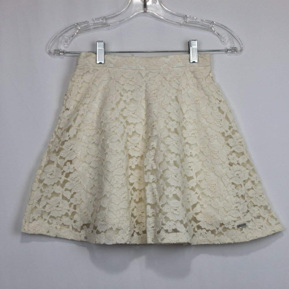 Hollister XS Cream Floral Lace Short Skirt